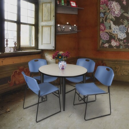 Regency Kahlo Round Table & Chair Sets, 36 W, 36 L, 29 H, Wood, Metal, Polypropylene Top, Maple TPL36RNDPLBK44BE